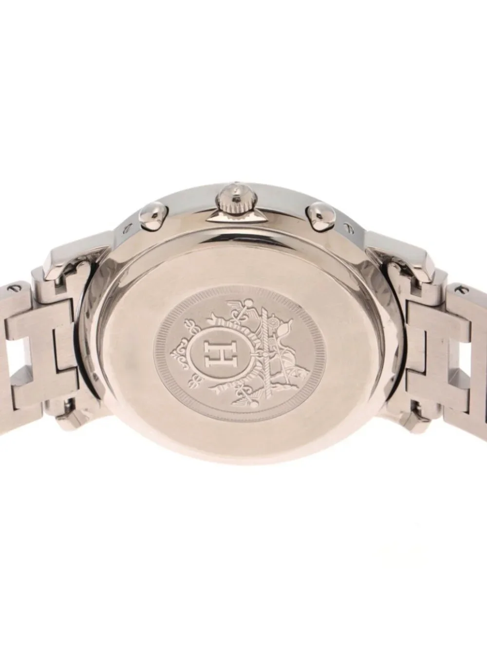 Hermes Clipperchrono Watch Stainless Steel White